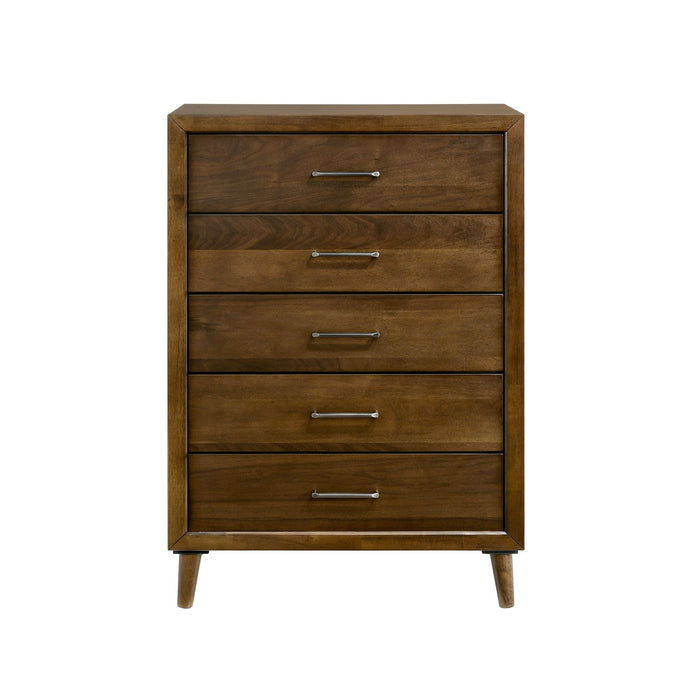 Malibu 5-Drawer Chest in Walnut - Jack’s Furniture and More (Laredo, TX)
