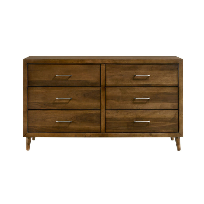 Malibu 6-Drawer Dresser in Walnut - Jack’s Furniture and More (Laredo, TX)