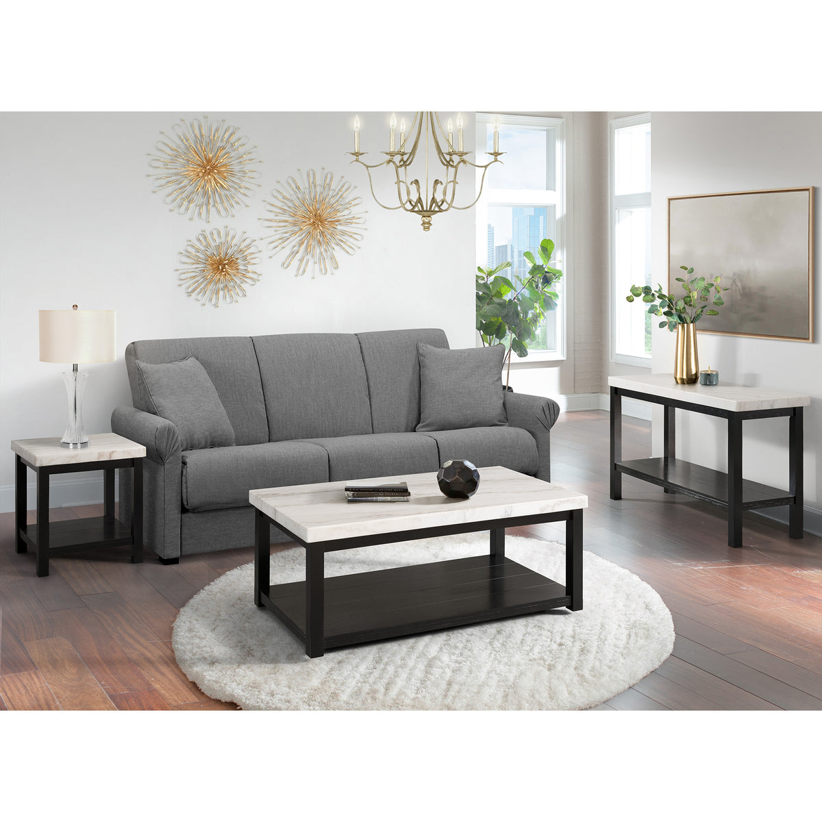 Marcello w/ White Top - End table - Jack’s Furniture and More (Laredo, TX)