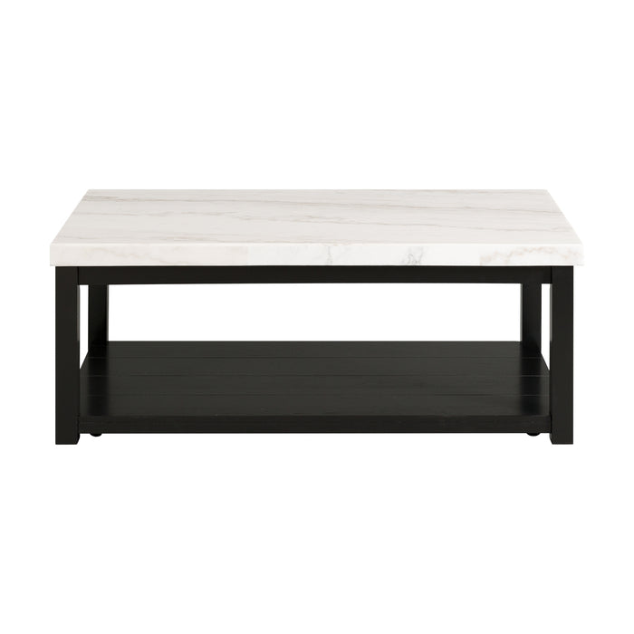 Marcello w/ White Top - Rectangular Coffee Table W/Casters - Jack’s Furniture and More (Laredo, TX)