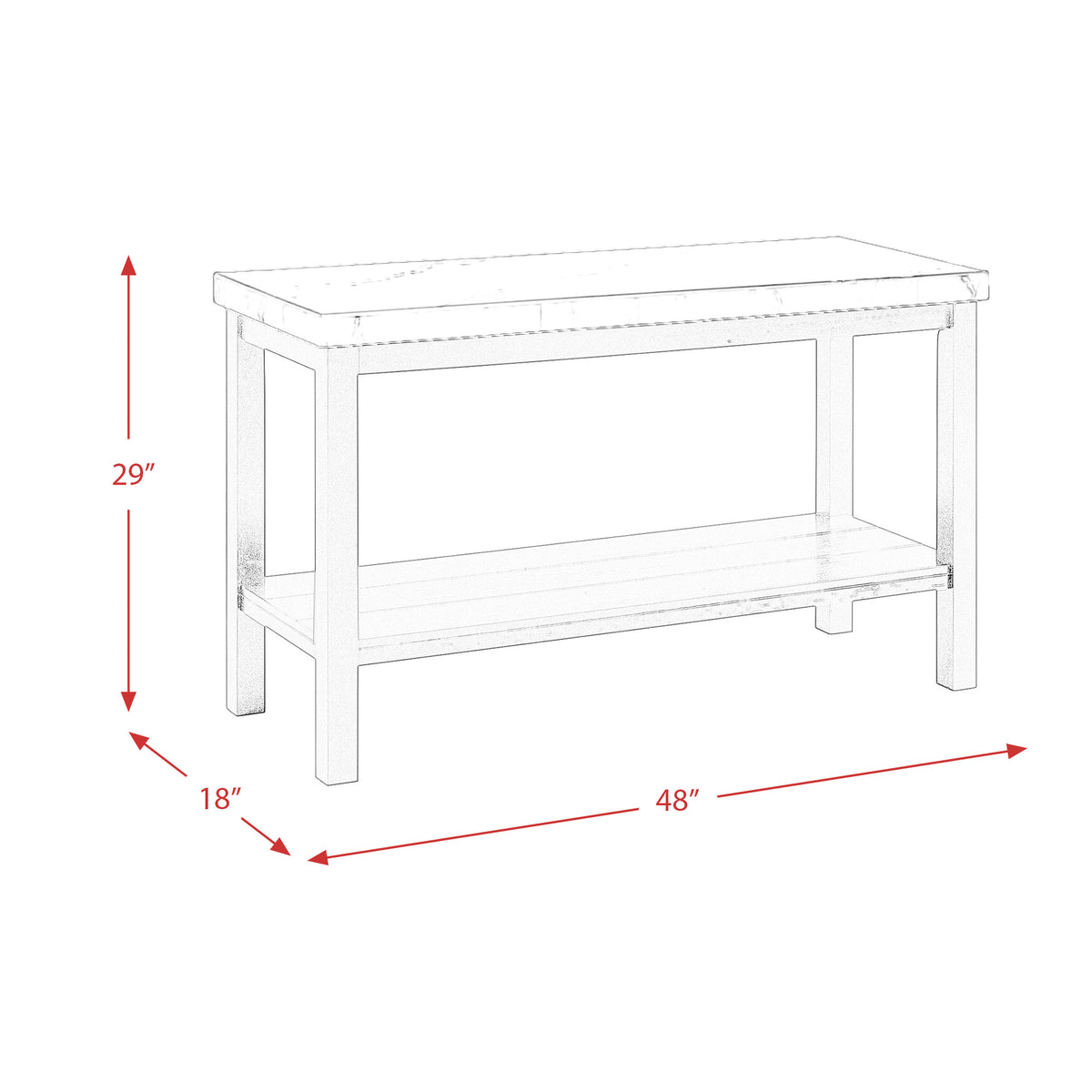 Marcello w/ White Top - Sofa Table - Jack’s Furniture and More (Laredo, TX)