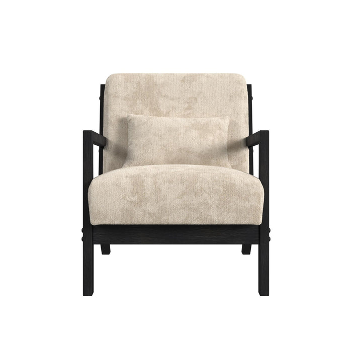 Marina Chair with kidney pillow in Langley Cream and Brushed Espresso Finish - Jack’s Furniture and More (Laredo, TX)
