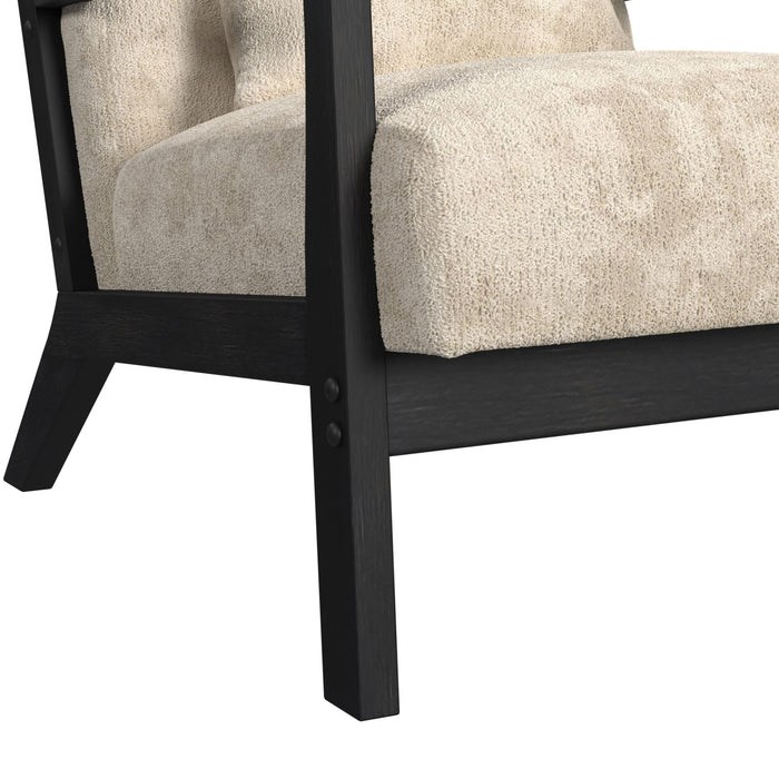 Marina Chair with kidney pillow in Langley Cream and Brushed Espresso Finish - Jack’s Furniture and More (Laredo, TX)