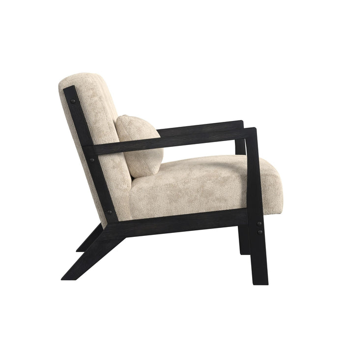 Marina Chair with kidney pillow in Langley Cream and Brushed Espresso Finish - Jack’s Furniture and More (Laredo, TX)