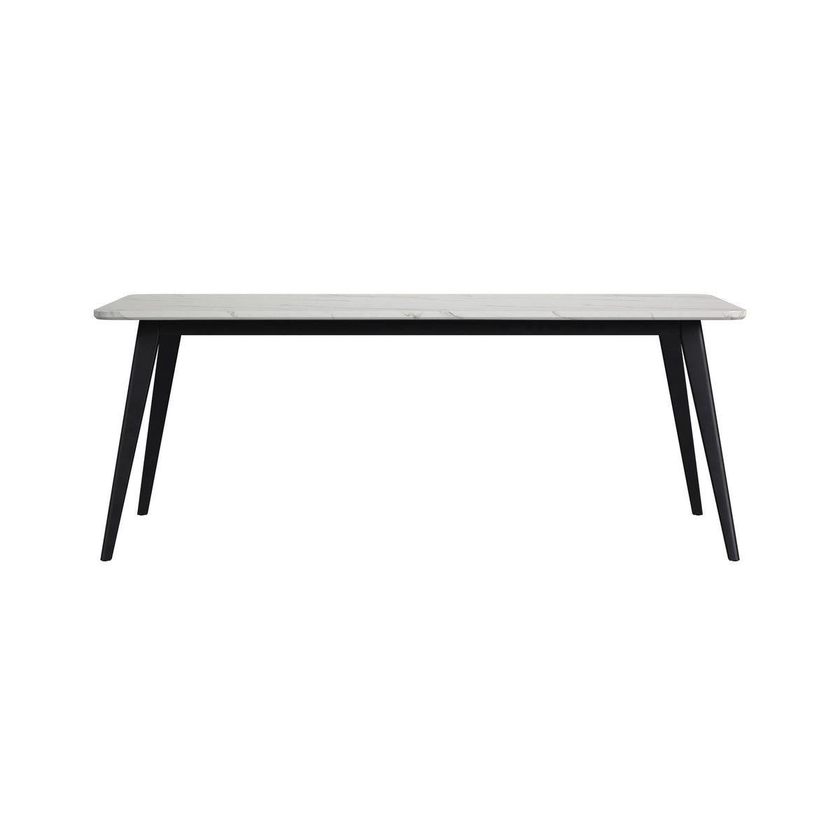 Marlene Dining Table with White Faux Marble Top in Black - Jack’s Furniture and More (Laredo, TX)