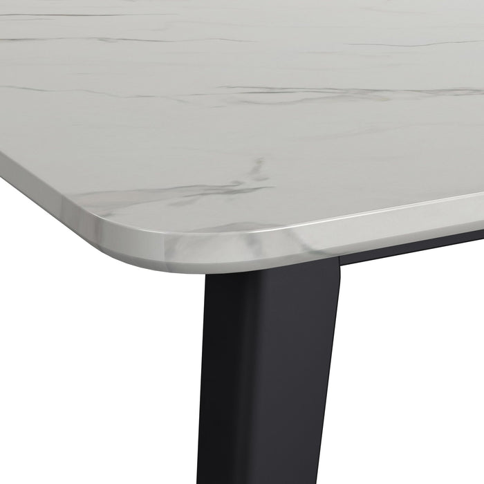 Marlene Dining Table with White Faux Marble Top in Black - Jack’s Furniture and More (Laredo, TX)