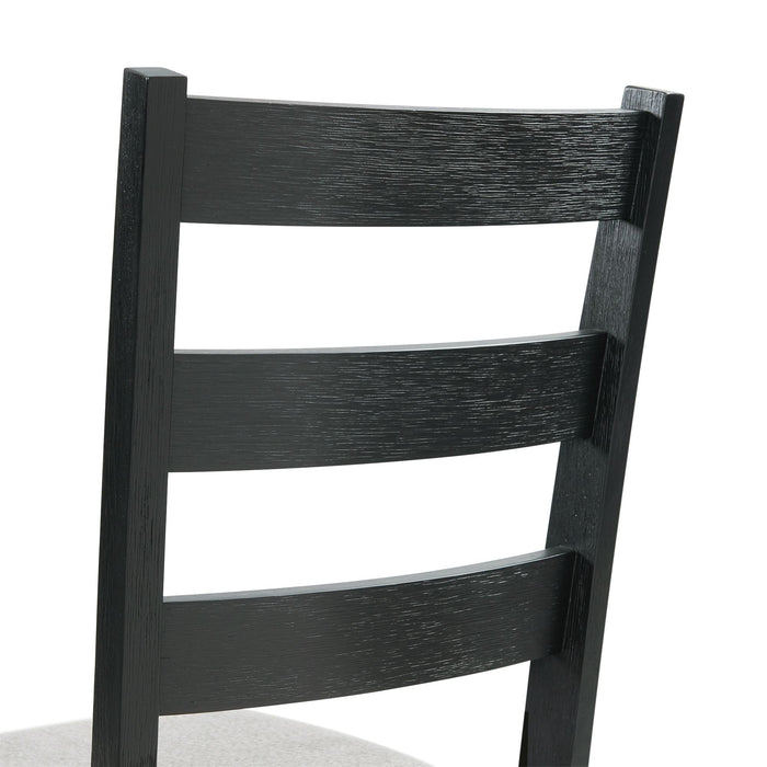 Martin Dining Side Chair with Grey Fabric - Black Finish (2 Per Carton) - Jack’s Furniture and More (Laredo, TX)