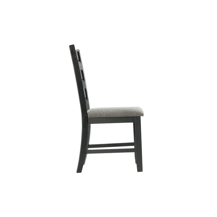 Martin Dining Side Chair with Grey Fabric - Black Finish (2 Per Carton) - Jack’s Furniture and More (Laredo, TX)