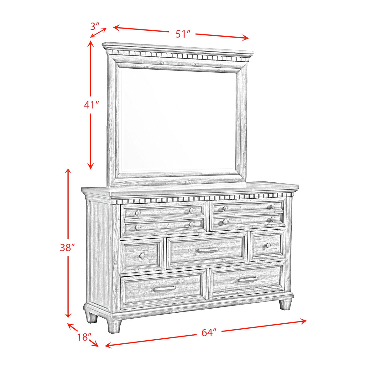 McCoy Dresser and Mirror Set