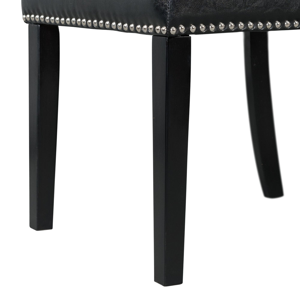 Francesca White Marble Rectangular 5PC Dining Set-Table & Four Black PU Chairs