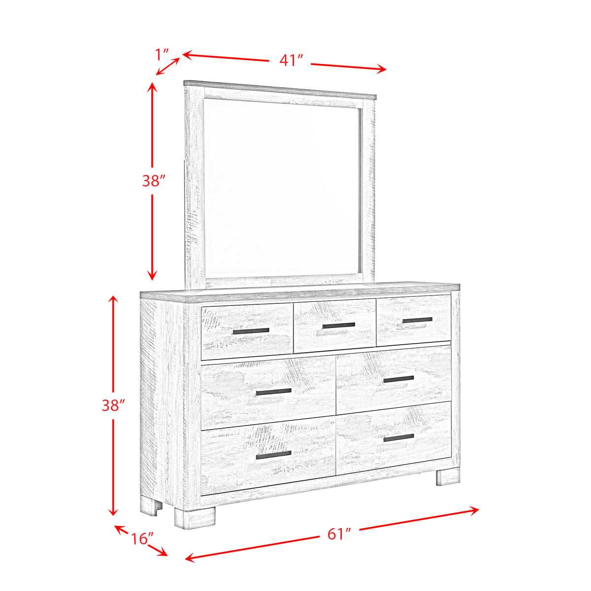 Millers Cove 7-Drawer Dresser with Mirror - Jack’s Furniture and More (Laredo, TX)