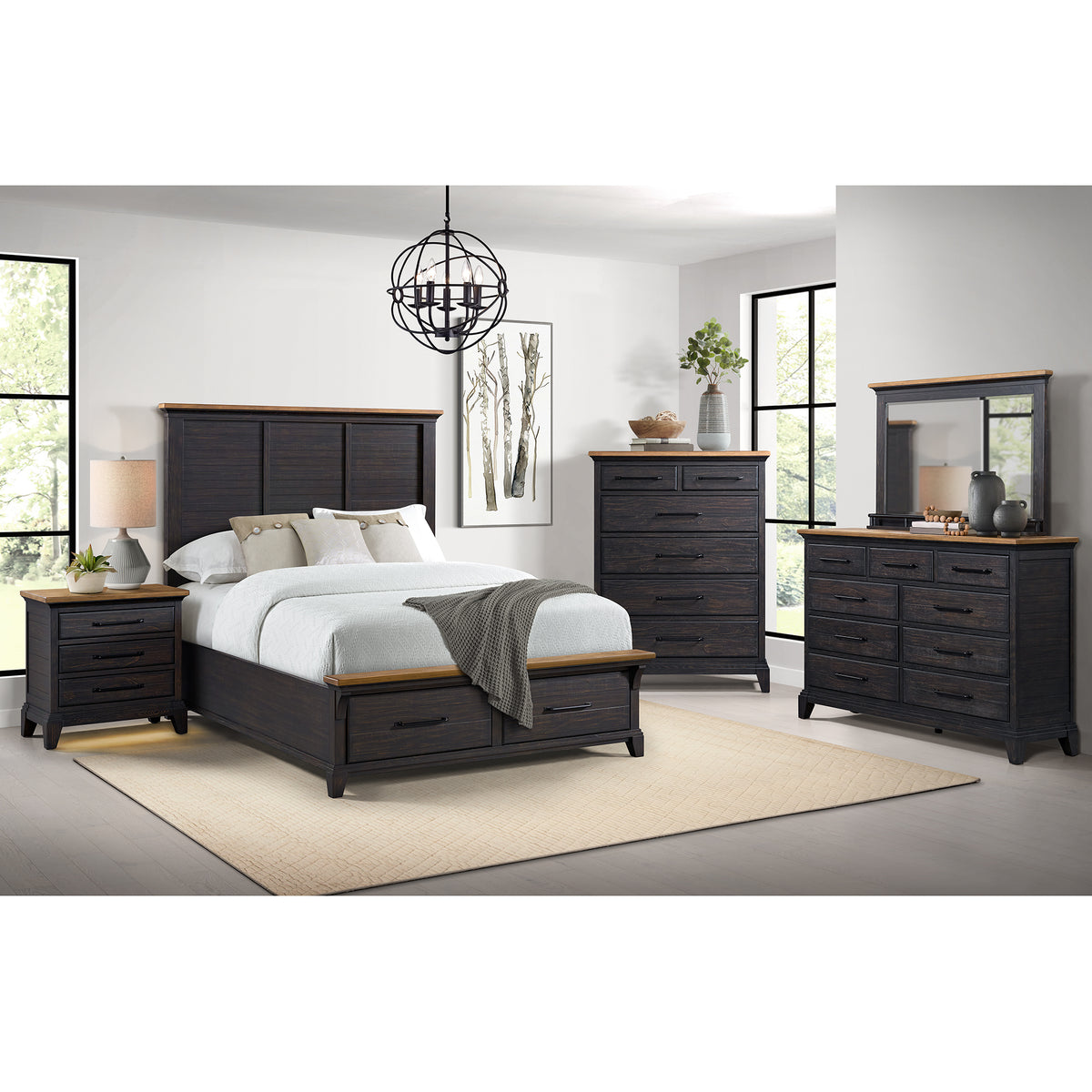Montrose Dresser and Mirror Set in Espresso & Brown - Jack’s Furniture and More (Laredo, TX)