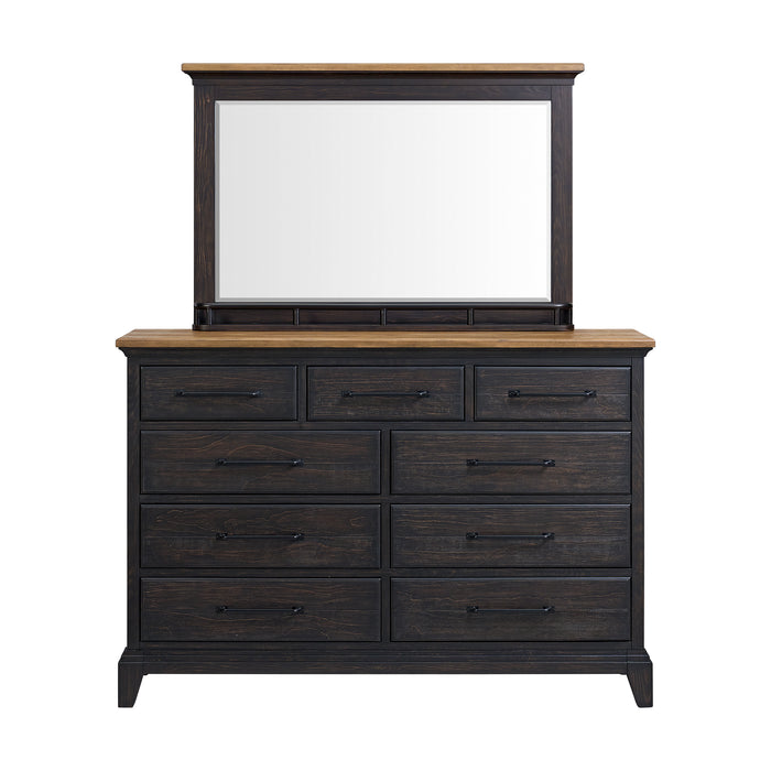 Montrose Dresser and Mirror Set in Espresso & Brown - Jack’s Furniture and More (Laredo, TX)