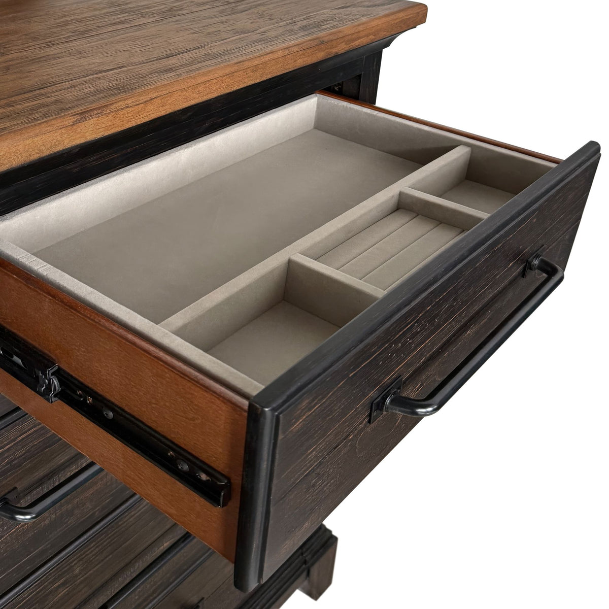 Montrose Dresser and Mirror Set in Espresso & Brown - Jack’s Furniture and More (Laredo, TX)