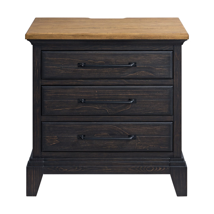 Montrose Nightstand with Charger & Sensor Light in Espresso & Brown - Jack’s Furniture and More (Laredo, TX)