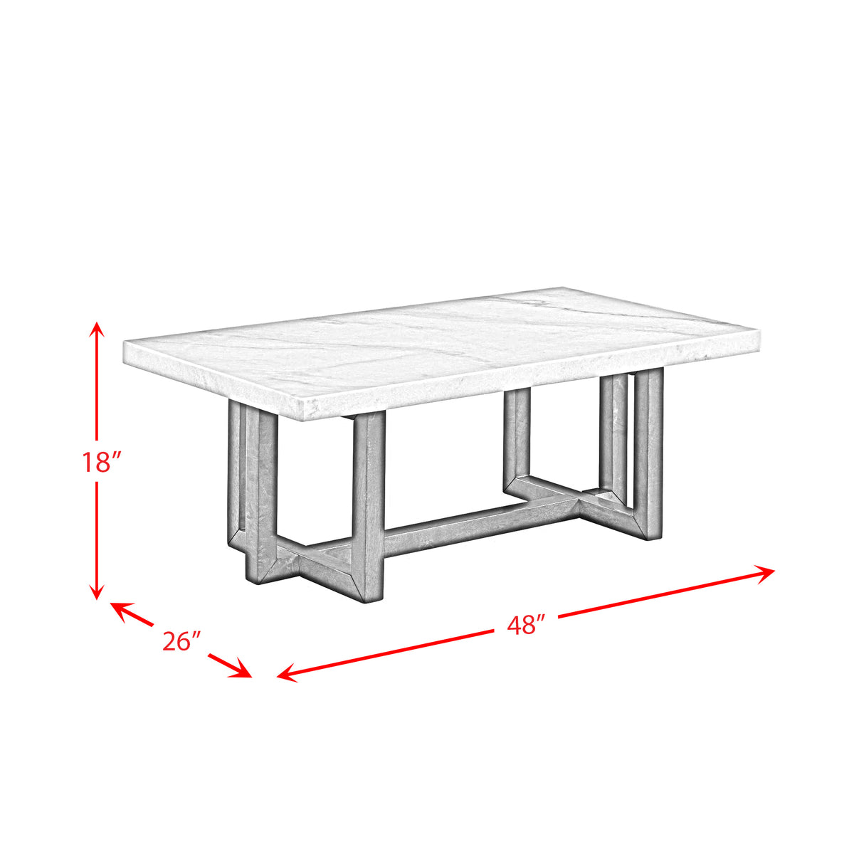 Morris Coffee Table in Espresso W/White Marble Top (3A Packing) - Jack’s Furniture and More (Laredo, TX)