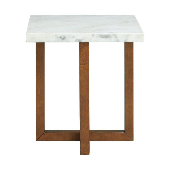 Morris End Table in Espresso W/White Marble Top (3A Packing) - Jack’s Furniture and More (Laredo, TX)