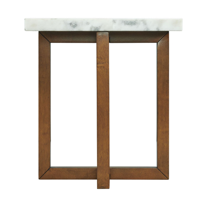 Morris End Table in Espresso W/White Marble Top (3A Packing) - Jack’s Furniture and More (Laredo, TX)