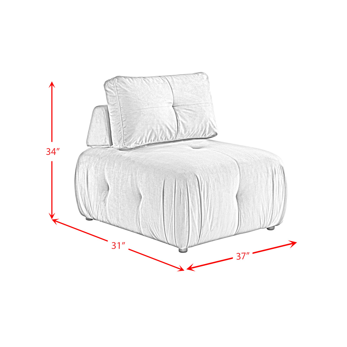 Nahla Modular Chair in Marine Rose - Jack’s Furniture and More (Laredo, TX)