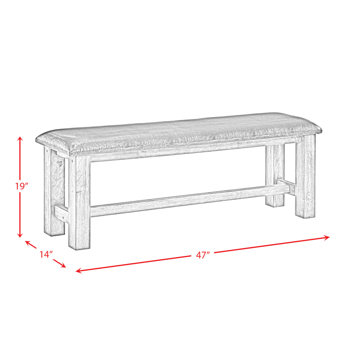 Nathan Bench W/Pu Padded Seat