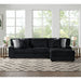 Nightfall RHF Chaise in Grand Cord Black with 2 self Pillows 20" - Jack’s Furniture and More (Laredo, TX)