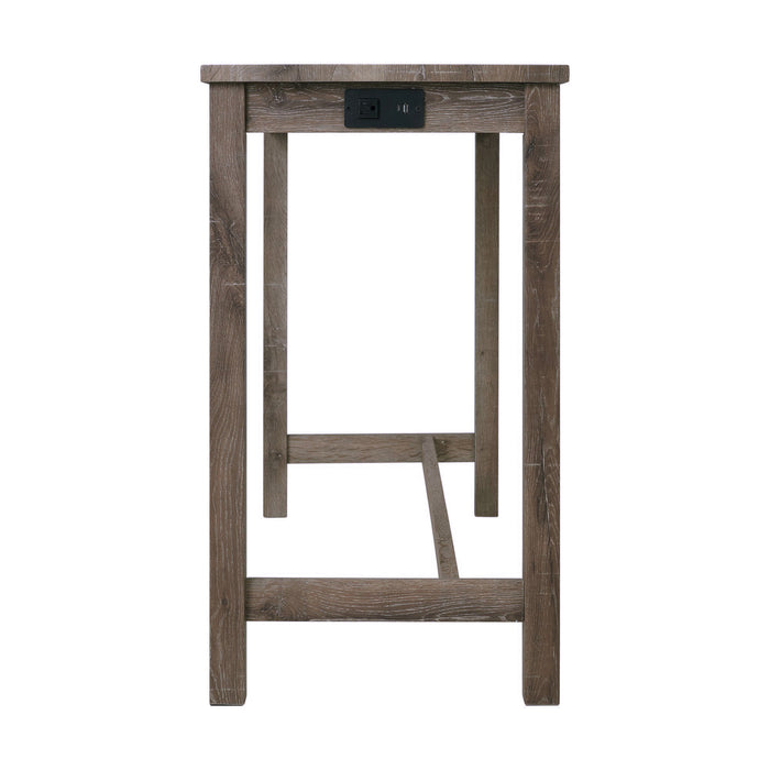 Oak Lawn Grey Bar Table Single Pack (Table + 3 Tan Fabric Stools) - Jack’s Furniture and More (Laredo, TX)