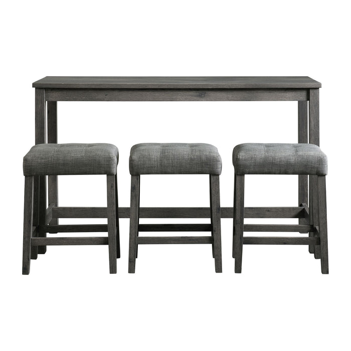 Oak Lawn Charcoal Grey Bar Table Single Pack (Table + 3 Grey Fabric Stools) - Jack’s Furniture and More (Laredo, TX)