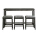 Oak Lawn Charcoal Grey Bar Table Single Pack (Table + 3 Grey Fabric Stools) - Jack’s Furniture and More (Laredo, TX)