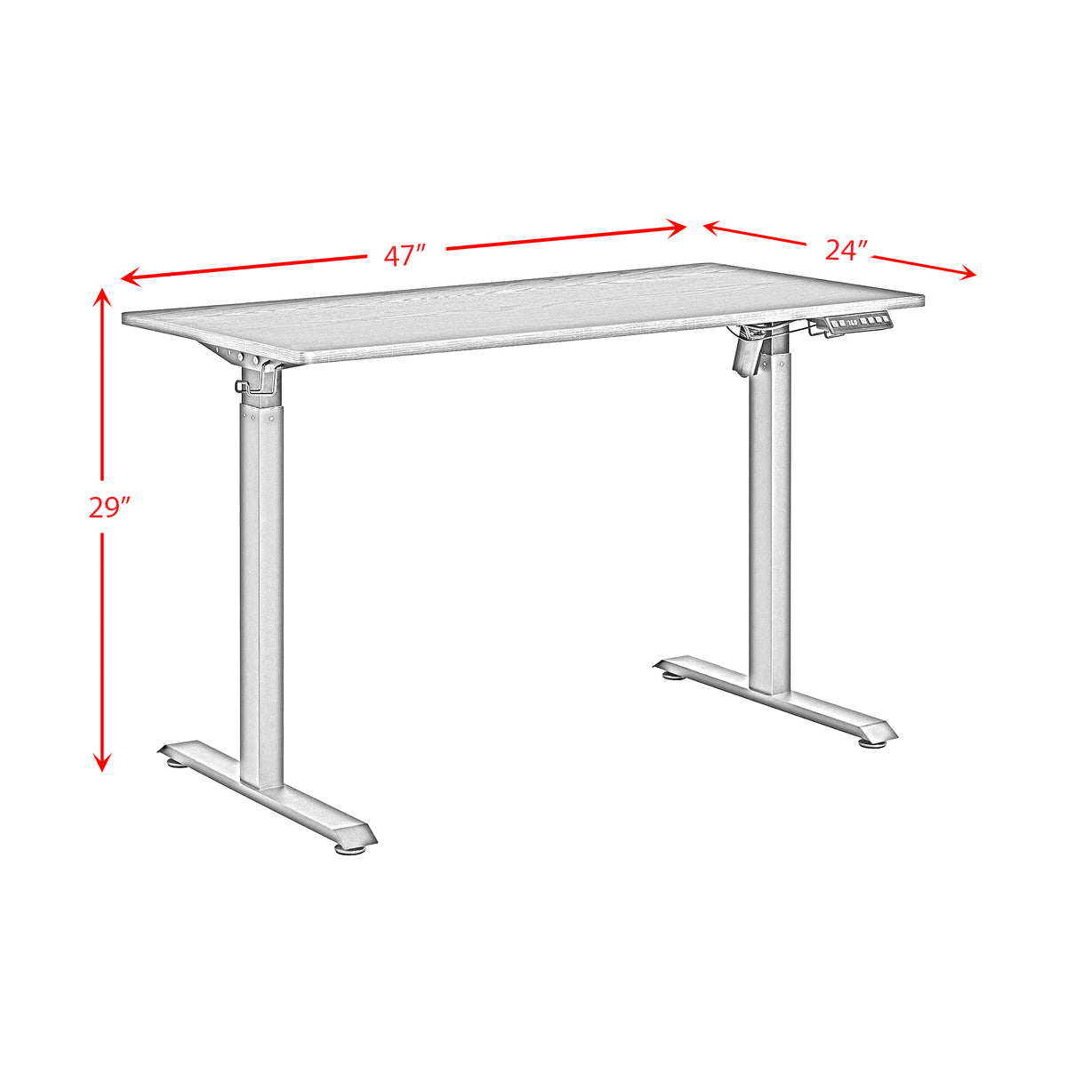 Oakland Adjustable Desk in Black - 3A Packing - Jack’s Furniture and More (Laredo, TX)