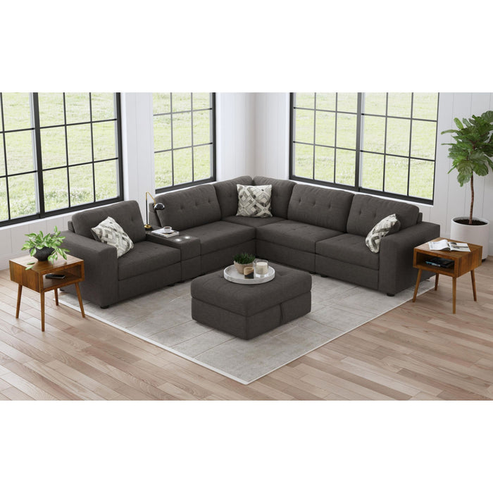 Options One Storage Ottoman in Palmer Plus Ash - Jack’s Furniture and More (Laredo, TX)
