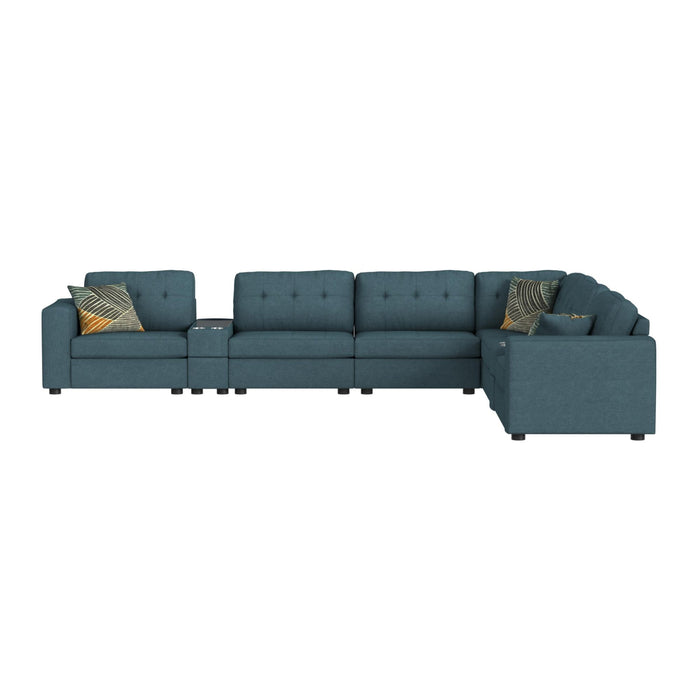 Options One 9PC Living Room Set in Palmer Plus Teal - Jack’s Furniture and More (Laredo, TX)