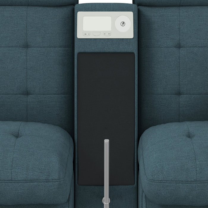 Options One 8PC Living Room Set in Palmer Plus Teal with Media Console - Jack’s Furniture and More (Laredo, TX)