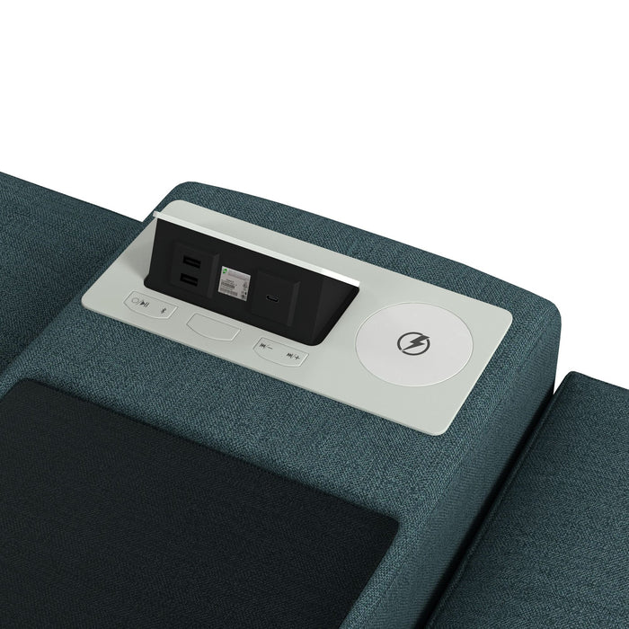 Options One 8PC Living Room Set in Palmer Plus Teal with Media Console - Jack’s Furniture and More (Laredo, TX)