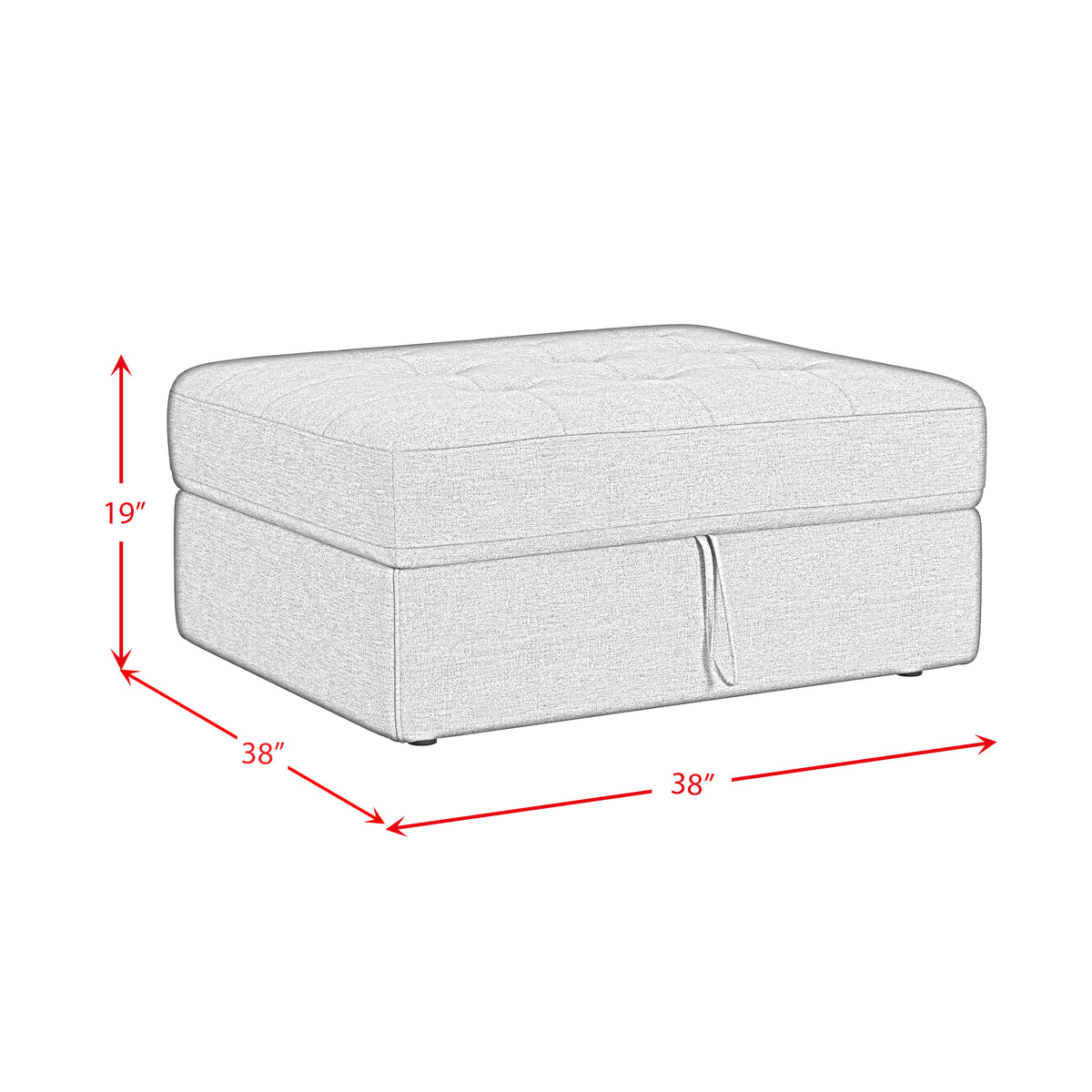 Options One Storage Ottoman in Palmer Plus Ash - Jack’s Furniture and More (Laredo, TX)