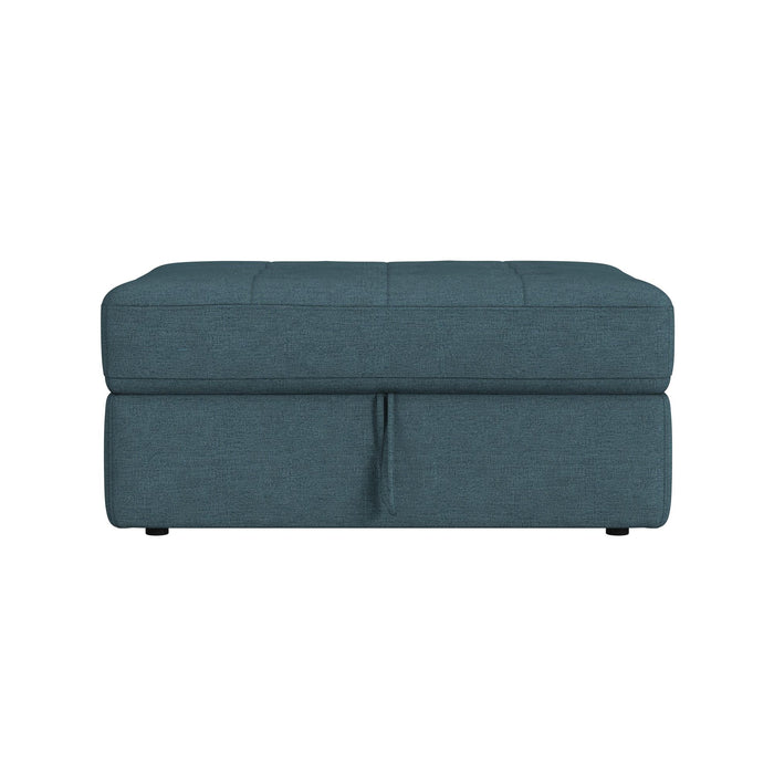 Options One Storage Ottoman in Palmer Plus Teal - Jack’s Furniture and More (Laredo, TX)