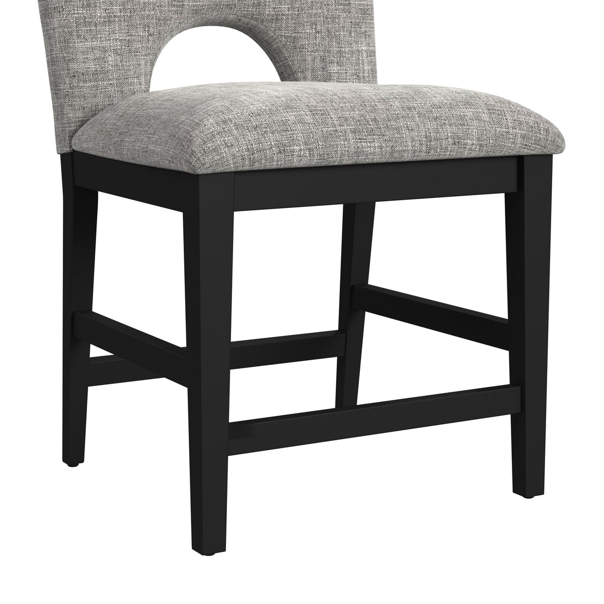 Oregon Counter Side Chair with Grey Fabric in Black (2 Per Carton) - Jack’s Furniture and More (Laredo, TX)