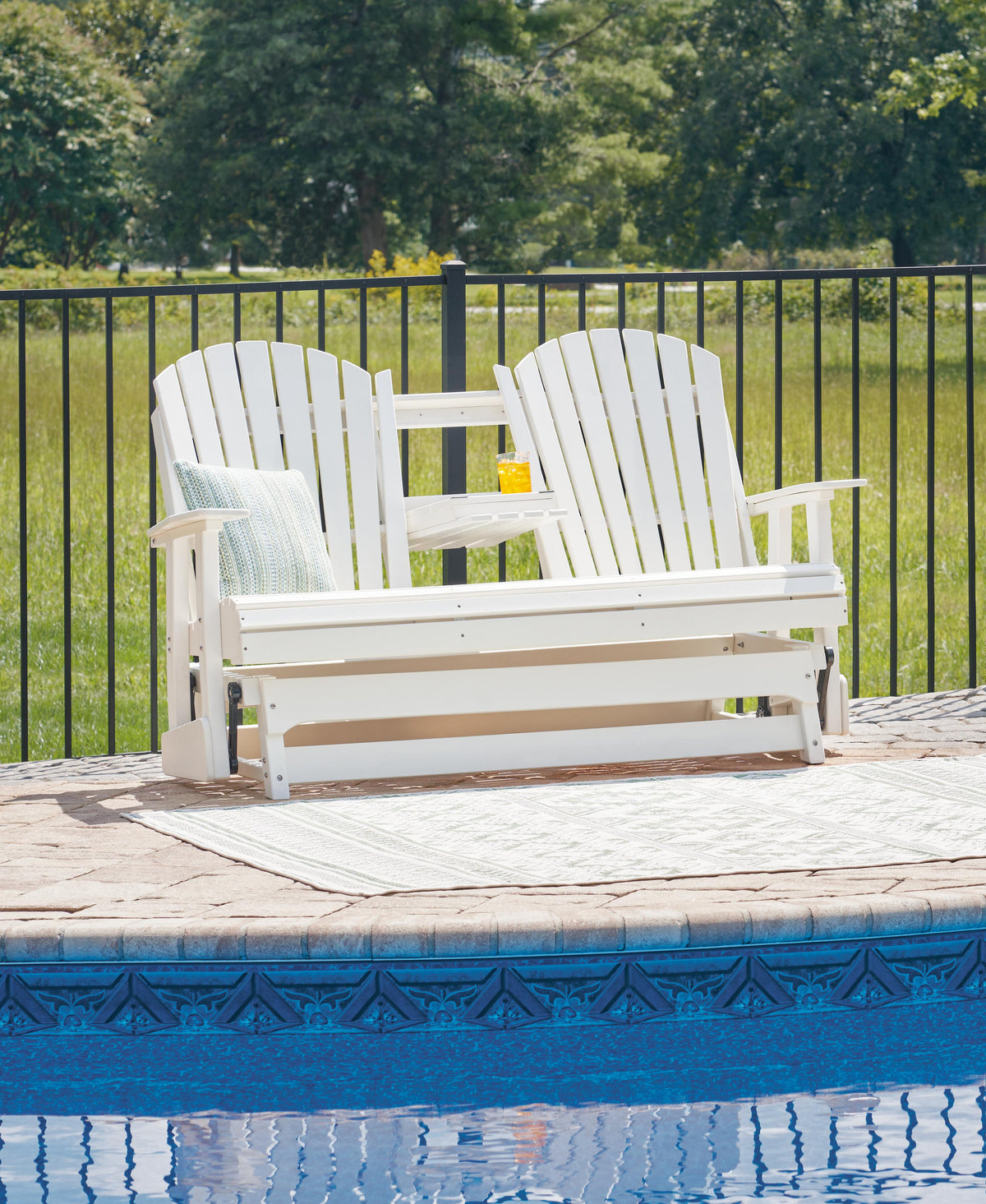 Hyland wave Outdoor Glider Loveseat - Jack’s Furniture and More (Laredo, TX)