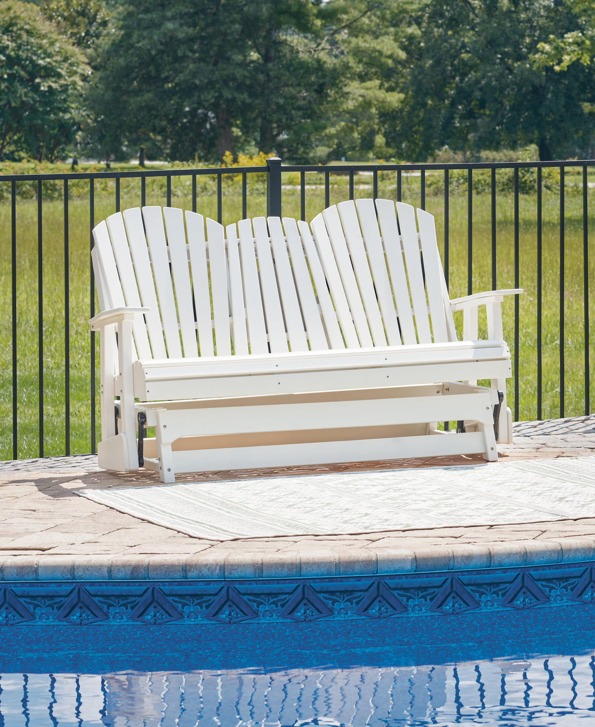 Hyland wave Outdoor Glider Loveseat - Jack’s Furniture and More (Laredo, TX)