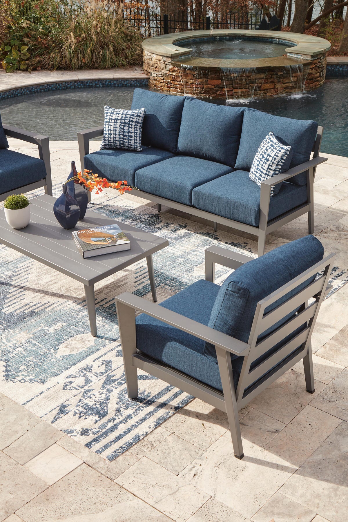 Gali Outdoor Sofa/Chairs/Table Set (Set of 4) - Jack’s Furniture and More (Laredo, TX)