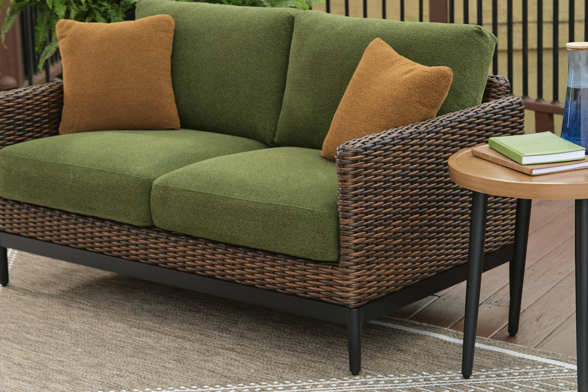 Horizon Hall Outdoor Loveseat with Cushion - Jack’s Furniture and More (Laredo, TX)
