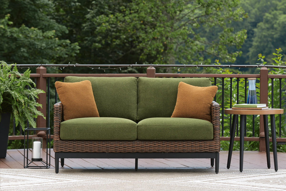 Horizon Hall Outdoor Loveseat with Cushion - Jack’s Furniture and More (Laredo, TX)