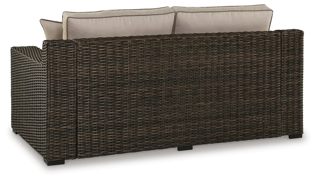 Coastline Bay Outdoor Loveseat with Cushion - Jack’s Furniture and More (Laredo, TX)