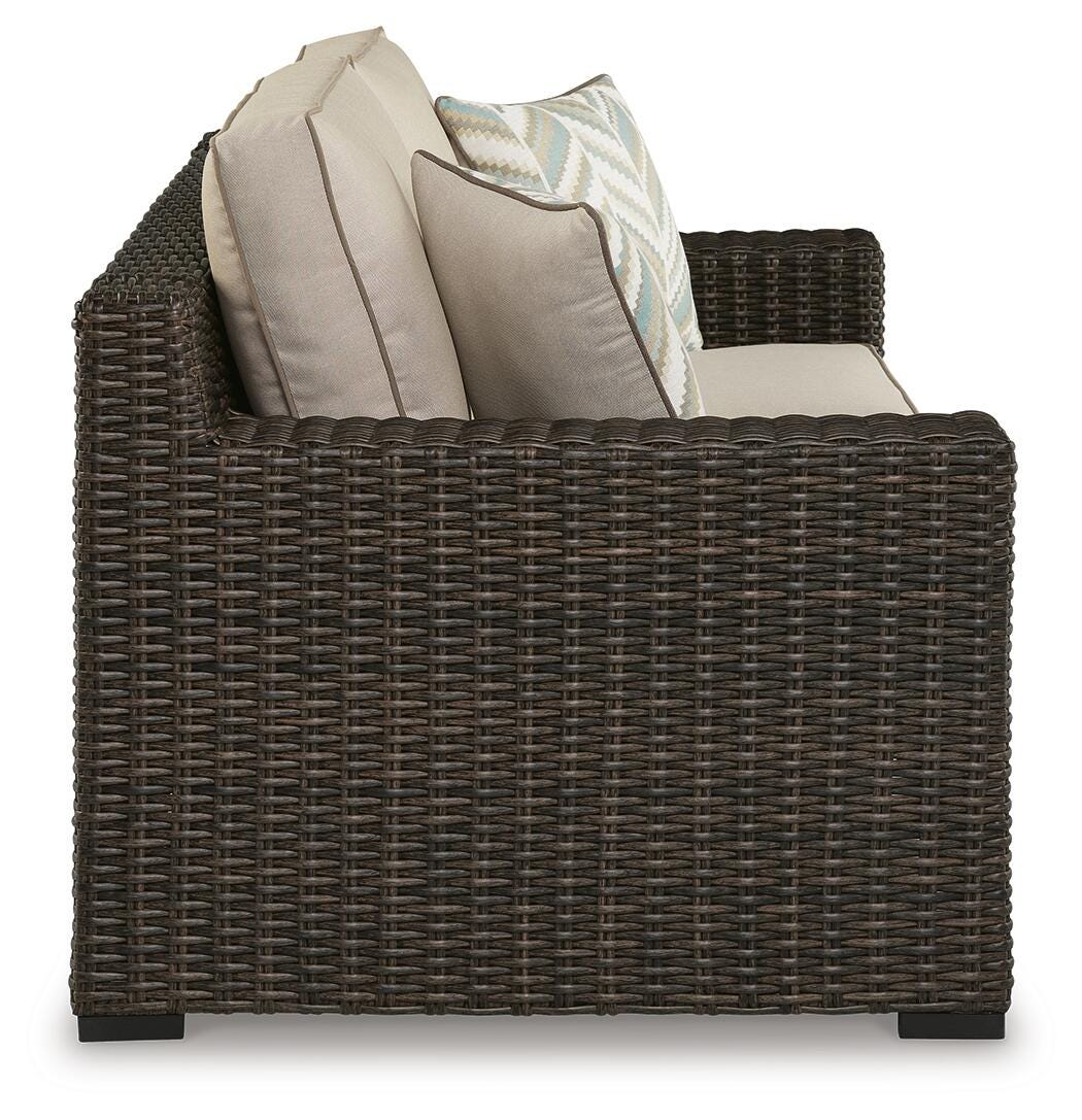 Coastline Bay Outdoor Loveseat with Cushion - Jack’s Furniture and More (Laredo, TX)