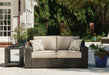 Coastline Bay Outdoor Loveseat with Cushion - Jack’s Furniture and More (Laredo, TX)