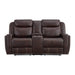Panther Motion Loveseat with Console in Neono Brown - Jack’s Furniture and More (Laredo, TX)