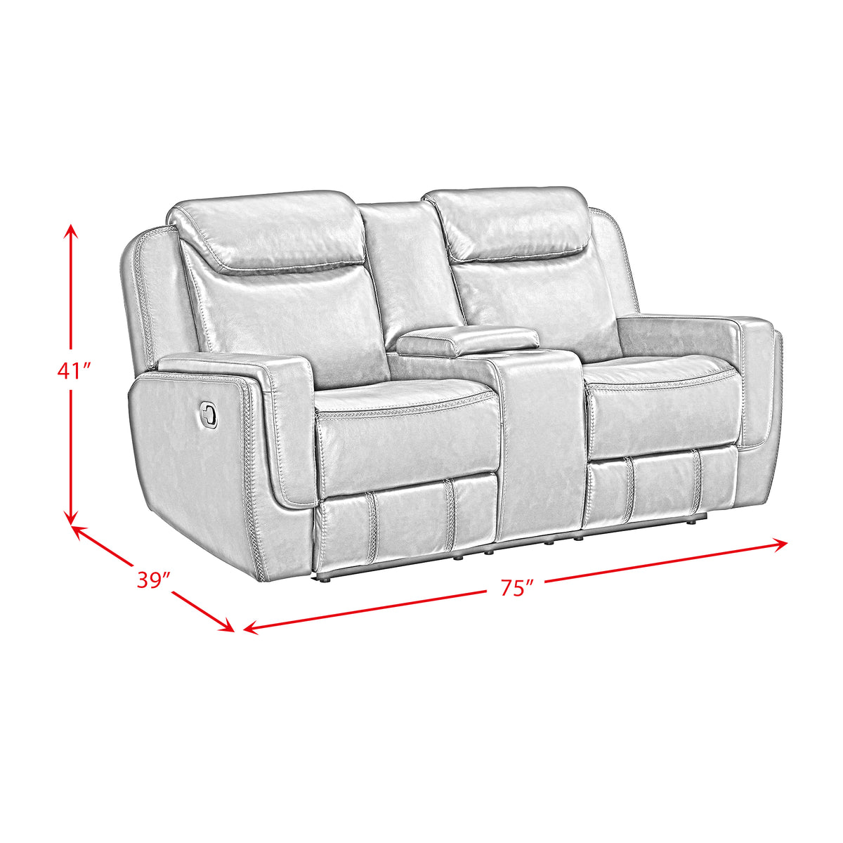 Panther Motion Loveseat with Console in Neono Brown