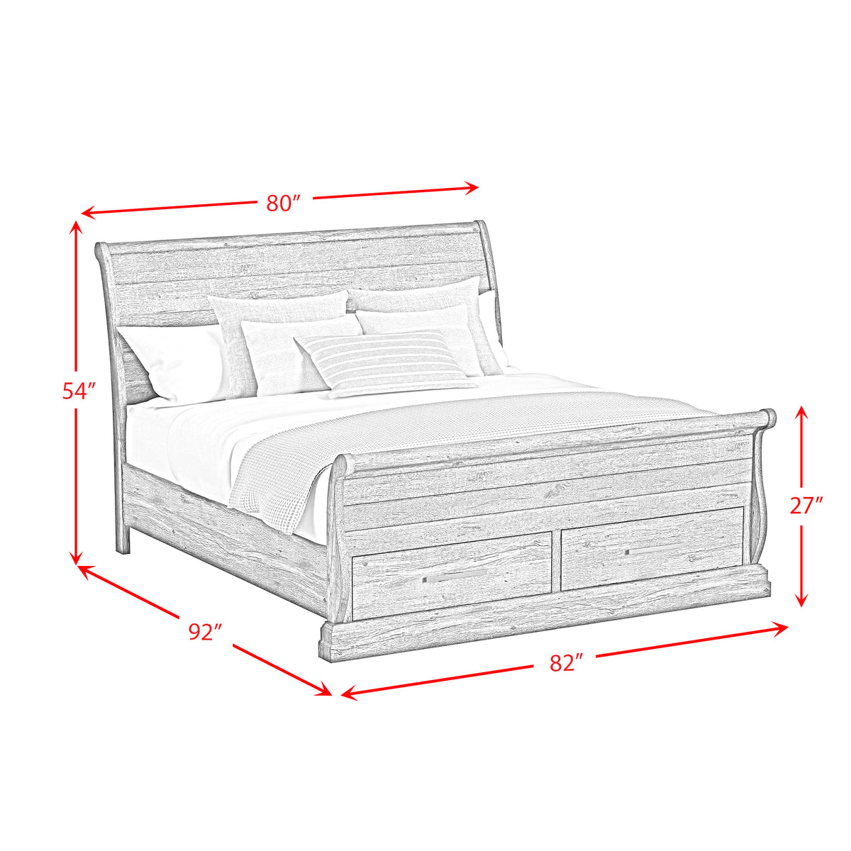Park Ridge Sleigh Storage Bedroom Set - Jack’s Furniture and More (Laredo, TX)