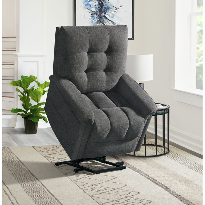 Pecos Power Motion Lift Chair in 15337-2 Ribbit Charcoal