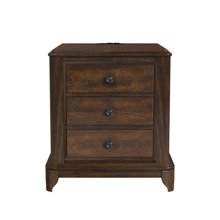 Phillipe 2-Drawer Cabinet with USB in Cherry