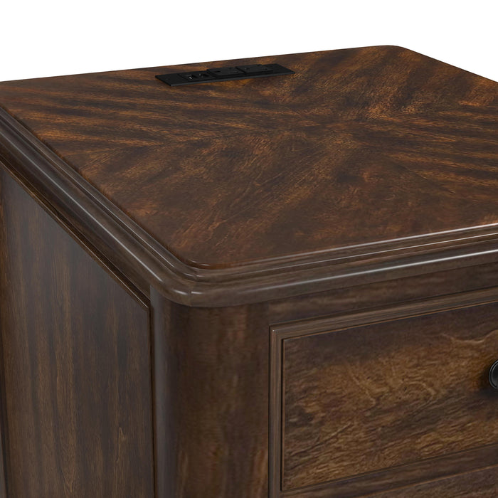Phillipe 2-Drawer Cabinet with USB in Cherry